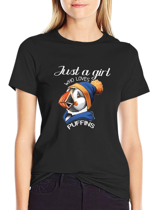 Puffin Lover T-Shirt - Just a Girl Who Loves Puffins