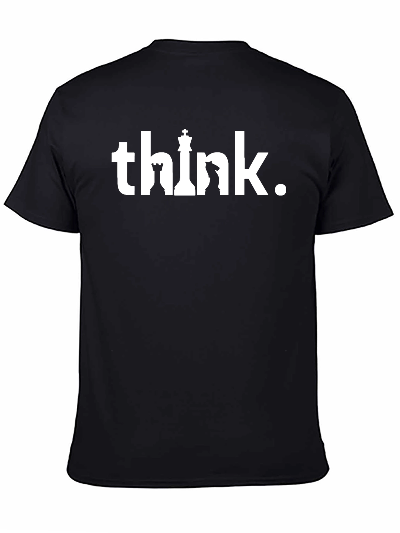 Think Chess Piece Graphic T-Shirt - Black