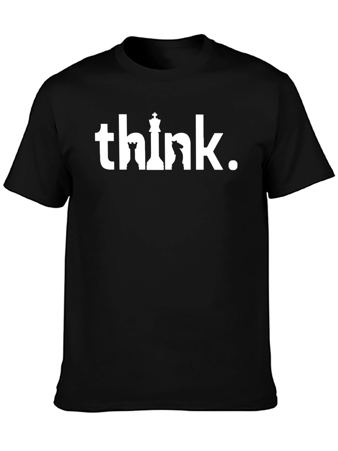 Think Chess Piece Graphic T-Shirt - Black