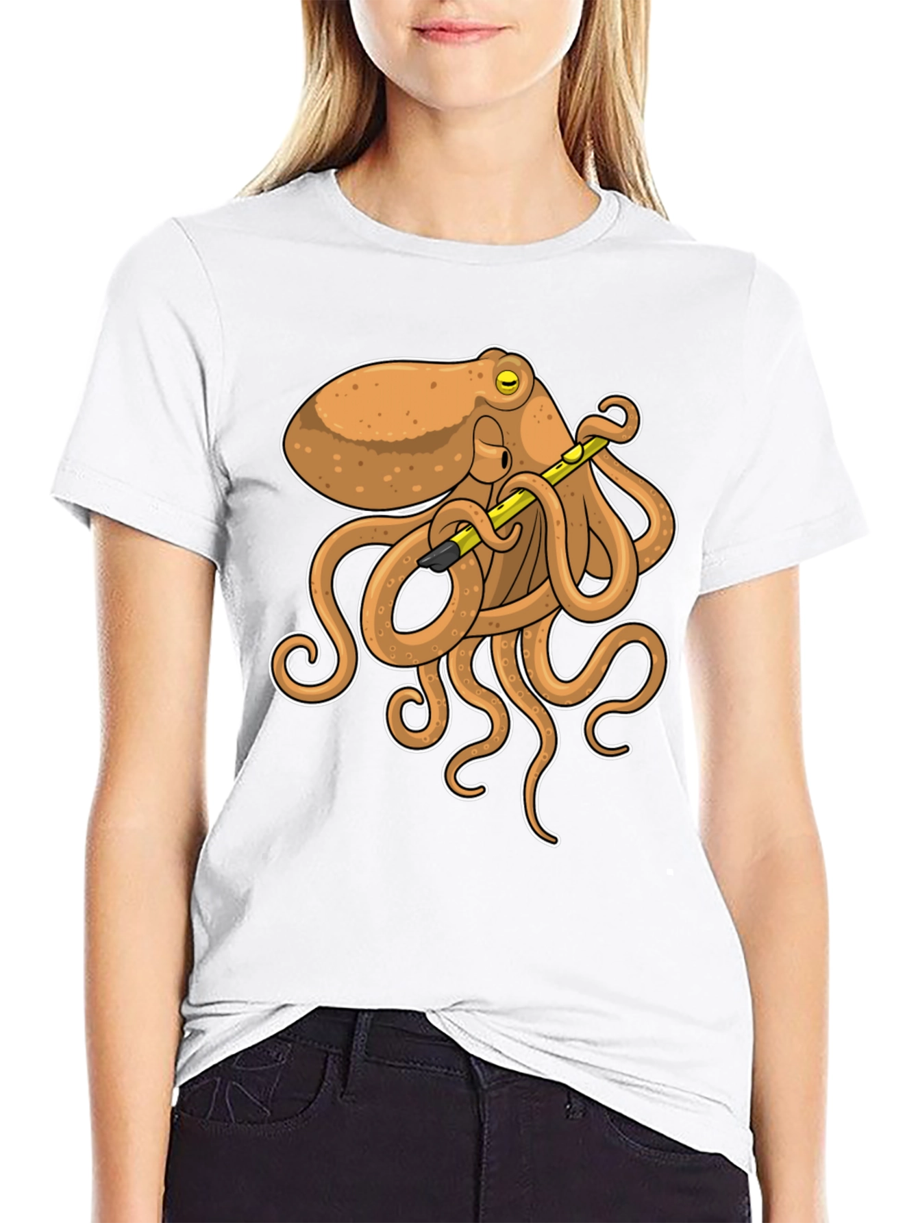 Octopus Musician Black T-Shirt - Unique Graphic Tee