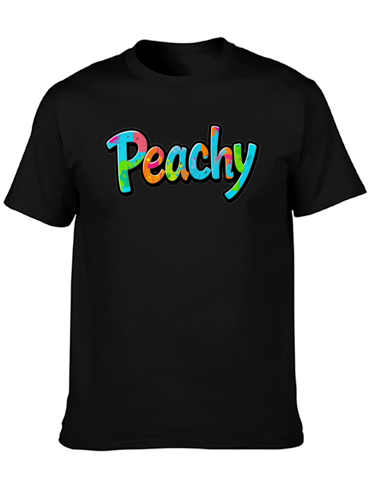 Peachy Graphic Black T-Shirt - Casual Style