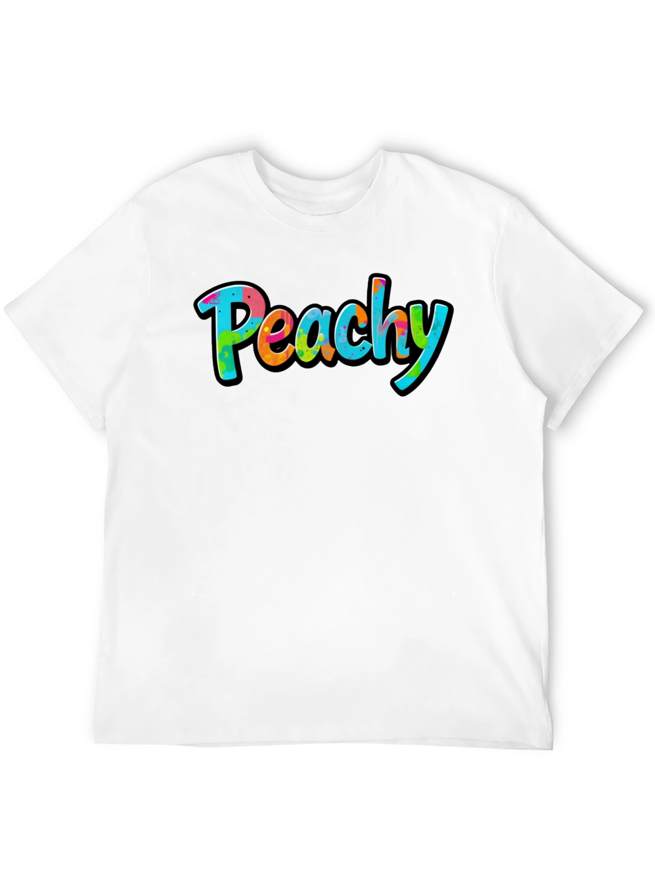 Peachy Graphic Black T-Shirt - Casual Style