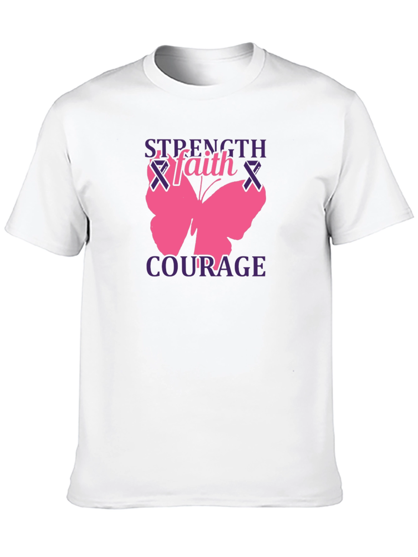 Strength Faith Courage Butterfly Graphic T-Shirt