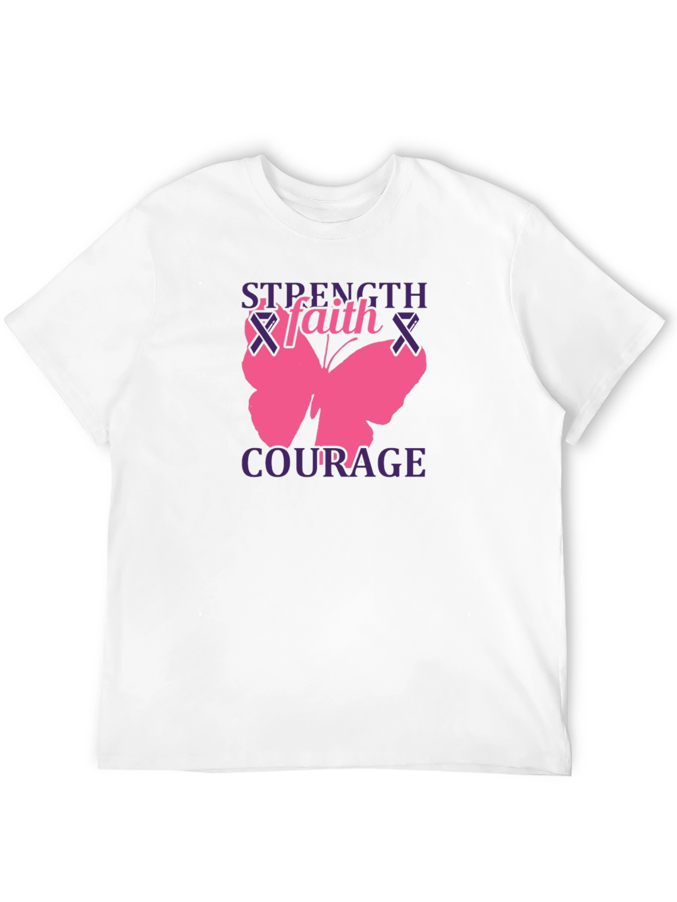Strength Faith Courage Butterfly Graphic T-Shirt