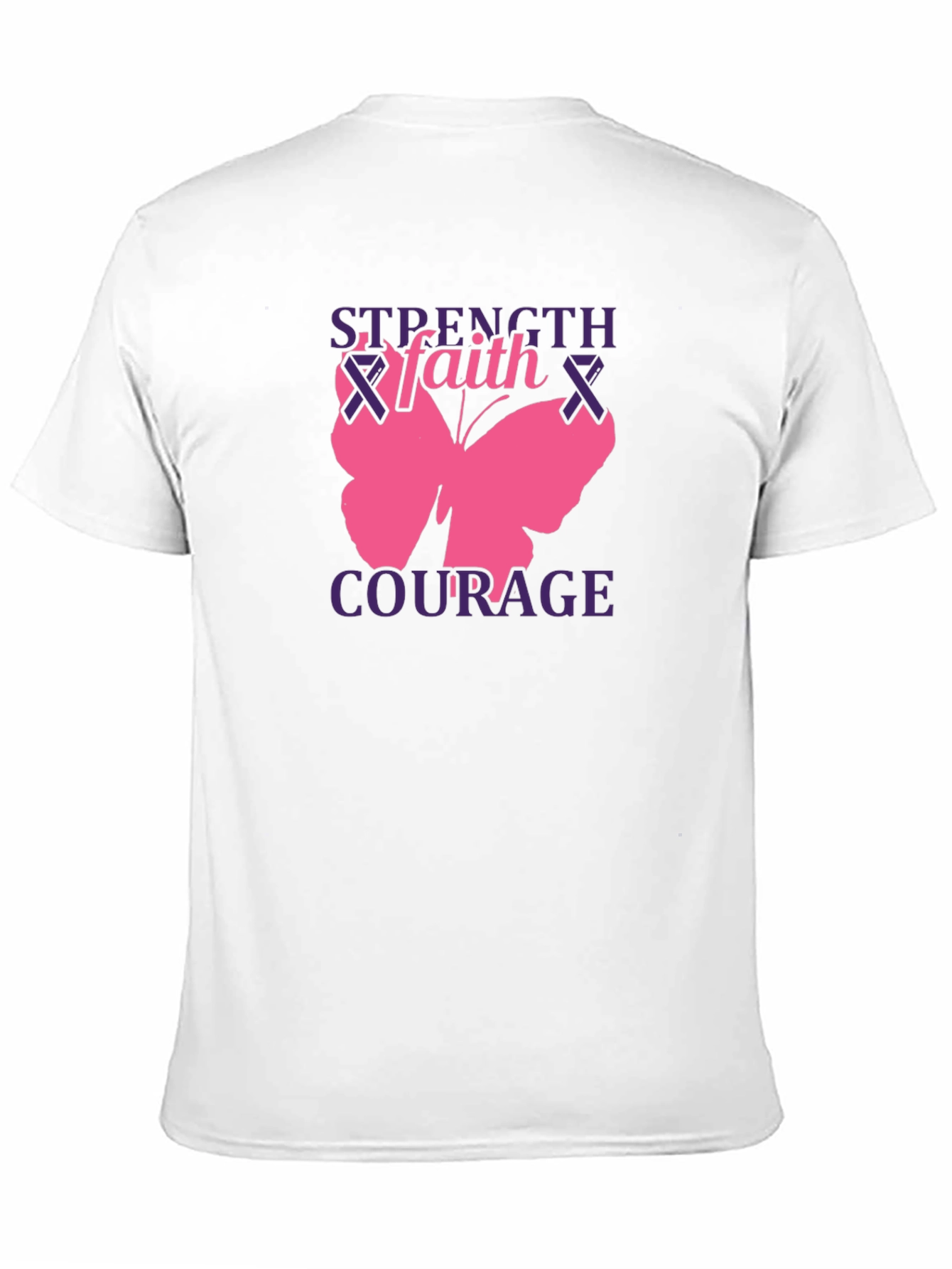 Strength Faith Courage Butterfly Graphic T-Shirt