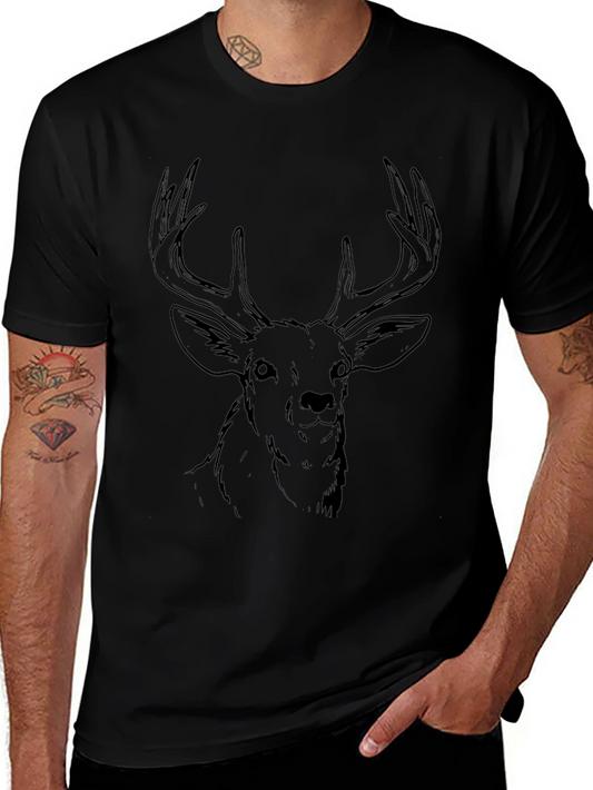 Black Deer Graphic Tee - Mens Casual Shirt