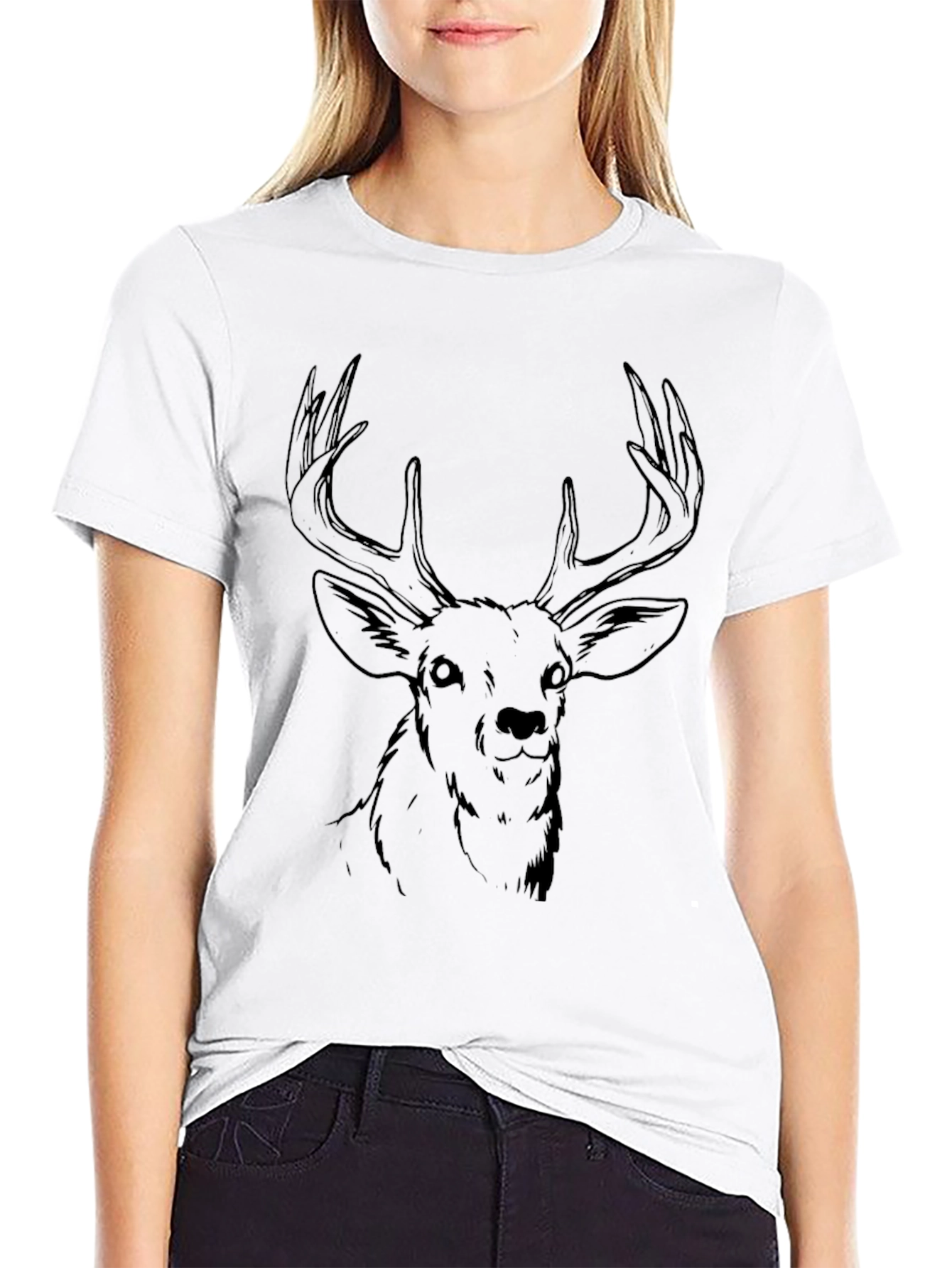 Black Deer Graphic Tee - Mens Casual Shirt