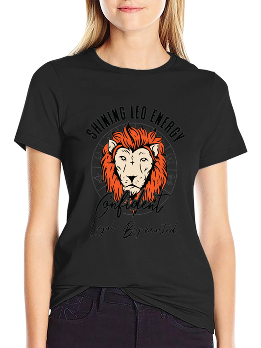 Shining Leo Energy T-Shirt - Confident Lion Tee