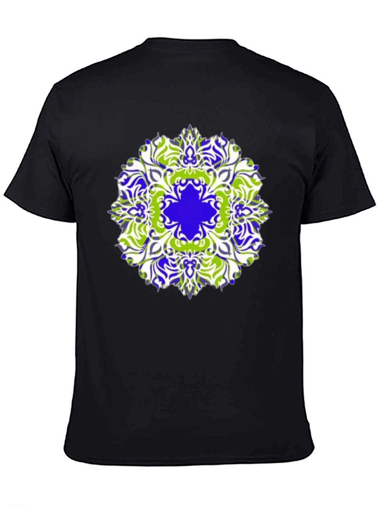 Stylish Mandala Graphic Print Black T-Shirt