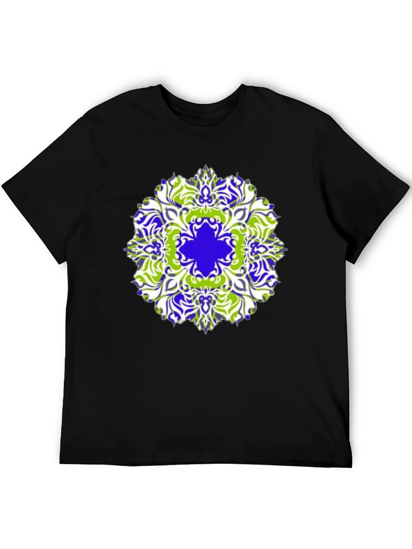 Stylish Mandala Graphic Print Black T-Shirt