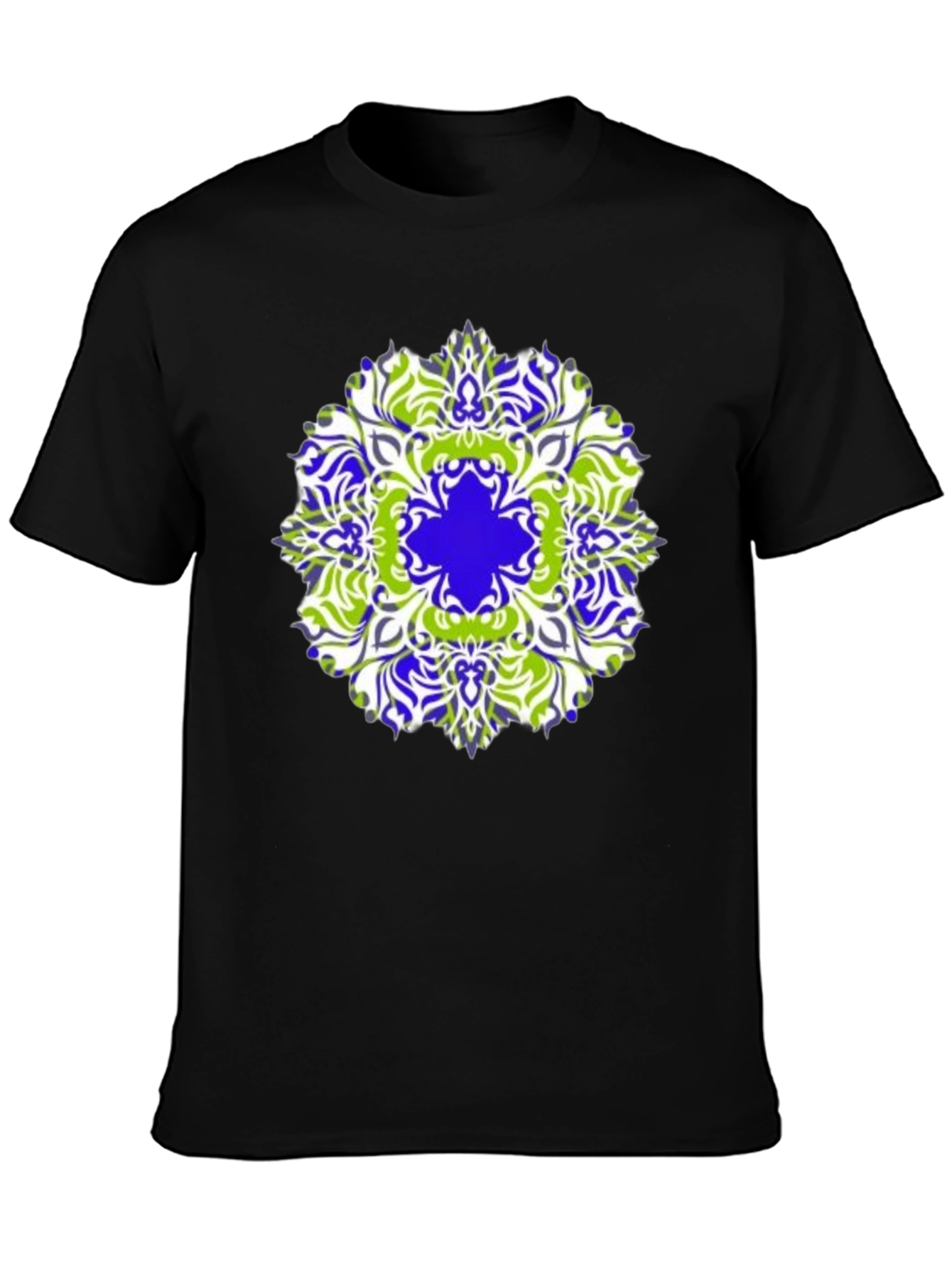 Stylish Mandala Graphic Print Black T-Shirt