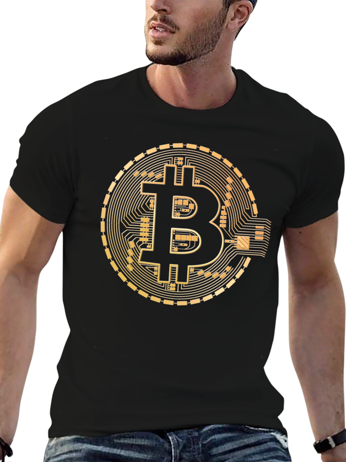 Bitcoin T-Shirt - Golden Crypto Design