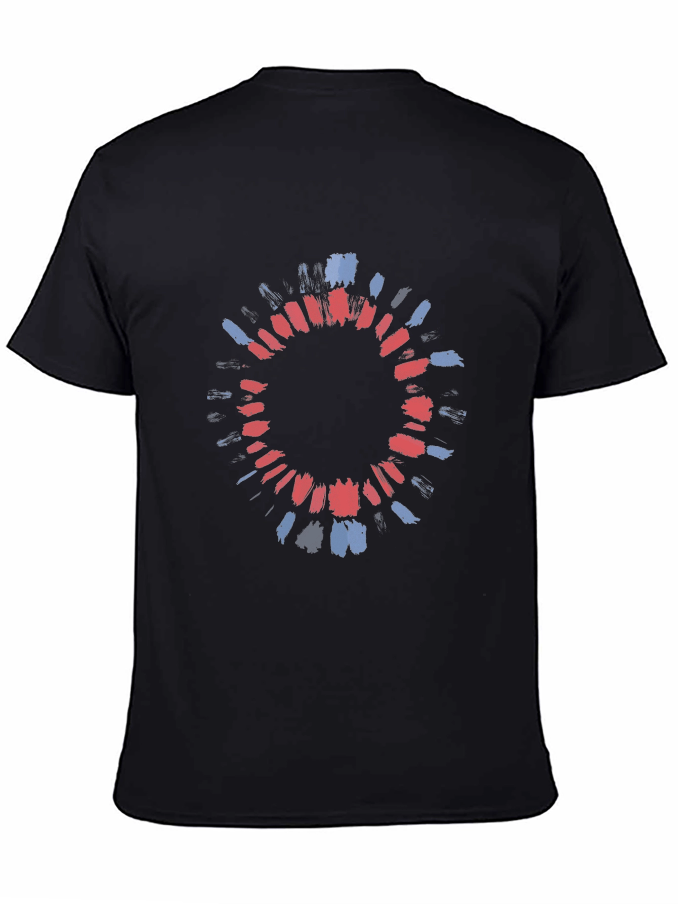 Abstract Brush Stroke Circle Graphic Black Tee