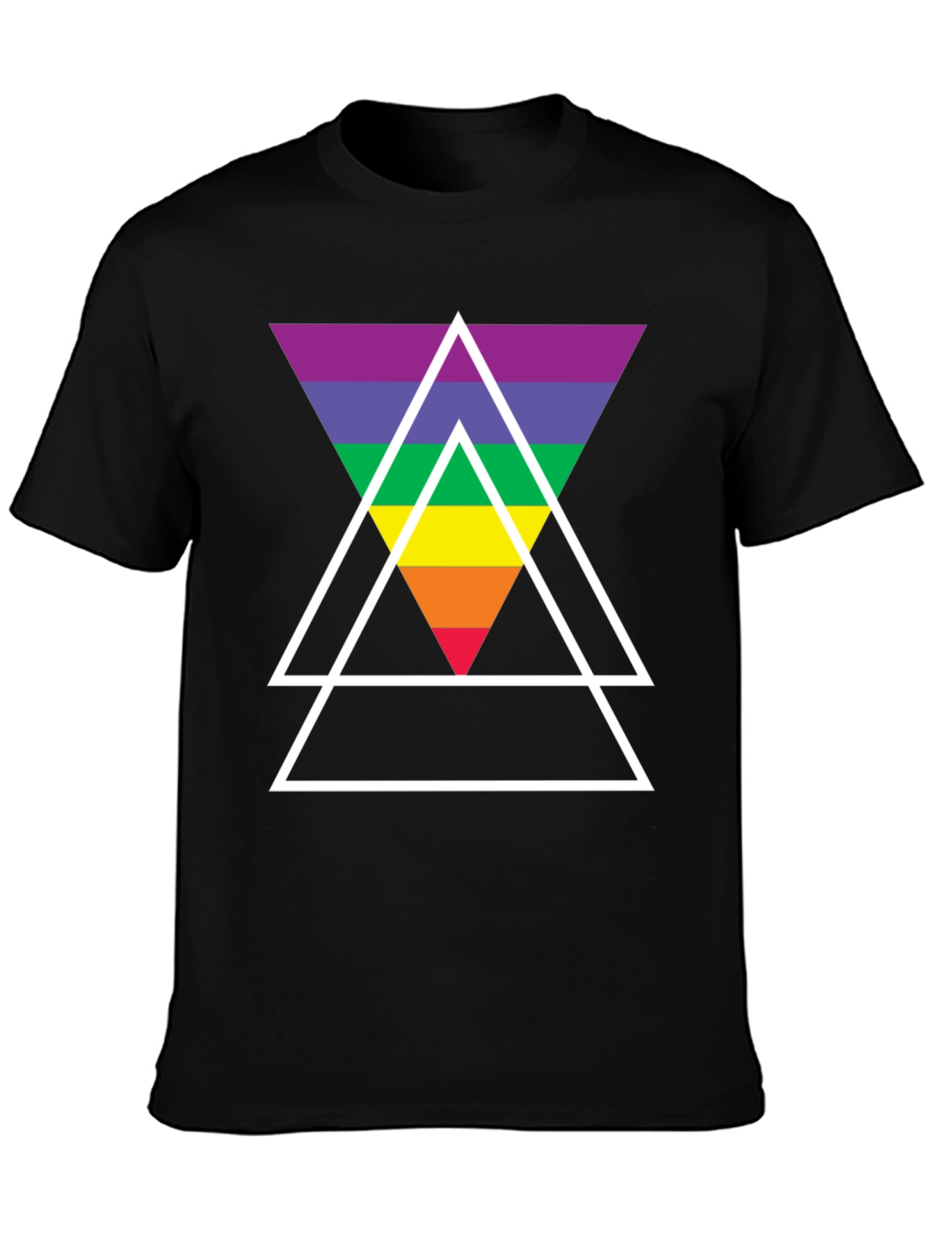 Rainbow Triangle Graphic Tee - Stylish Casual Wear