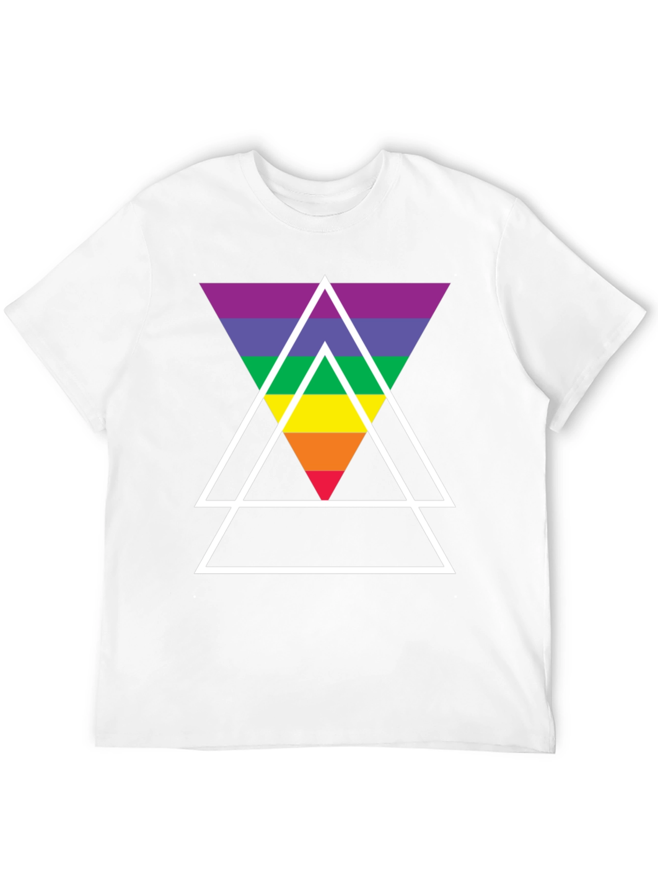 Rainbow Triangle Graphic Tee - Stylish Casual Wear
