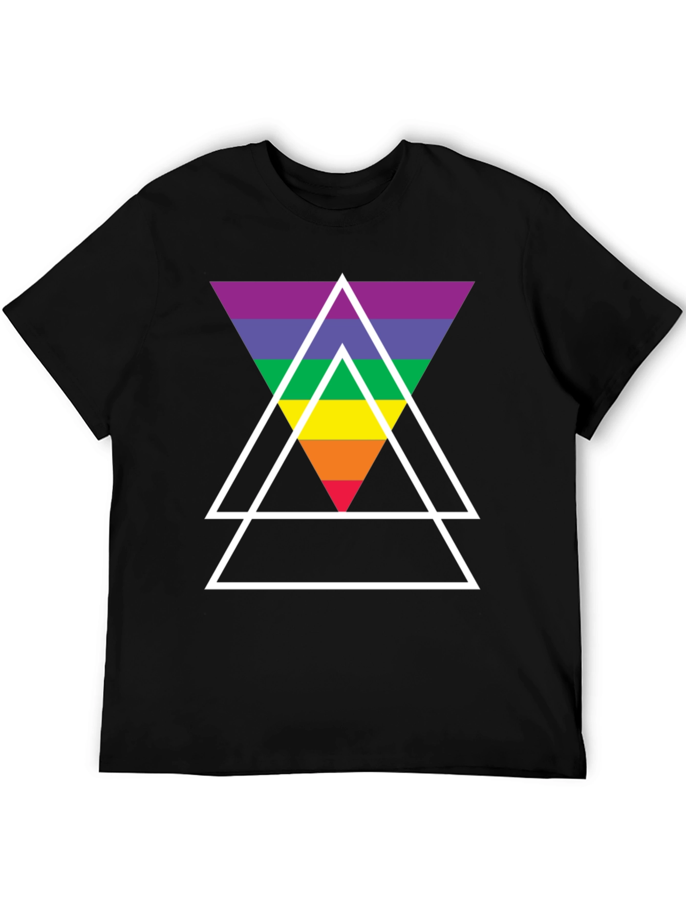 Rainbow Triangle Graphic Tee - Stylish Casual Wear