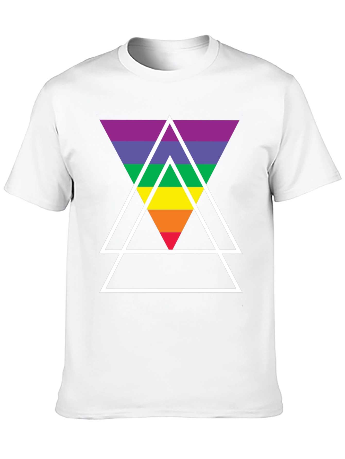 Rainbow Triangle Graphic Tee - Stylish Casual Wear