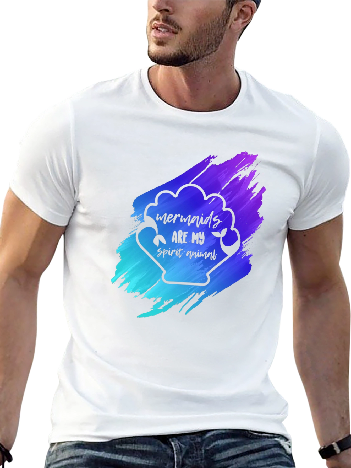 Mermaids Are My Spirit Animal Black T-Shirt