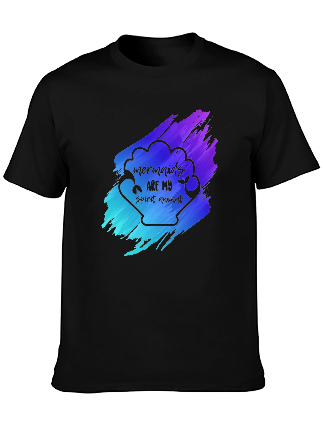 Mermaids Are My Spirit Animal Black T-Shirt