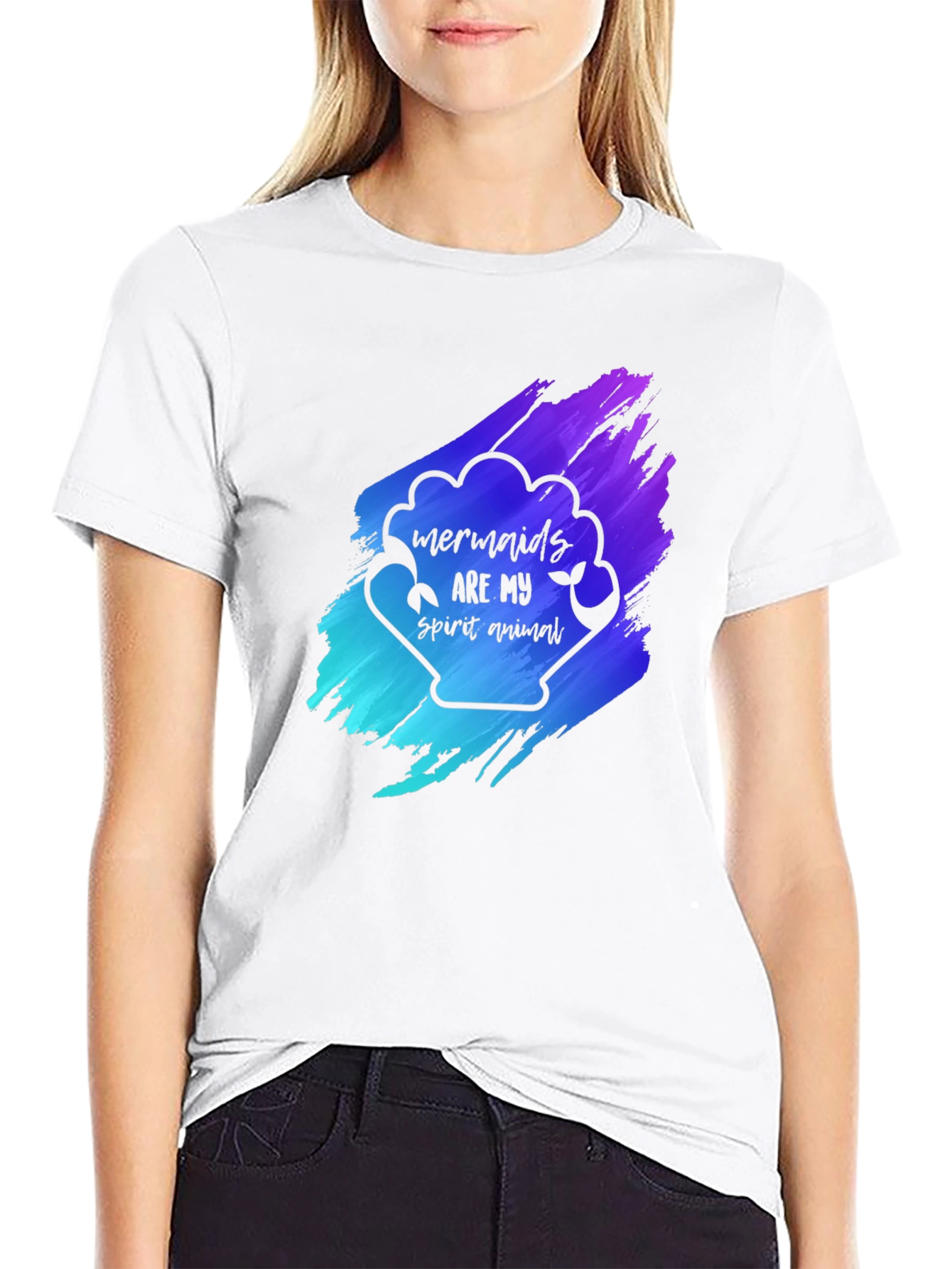 Mermaids Are My Spirit Animal Black T-Shirt