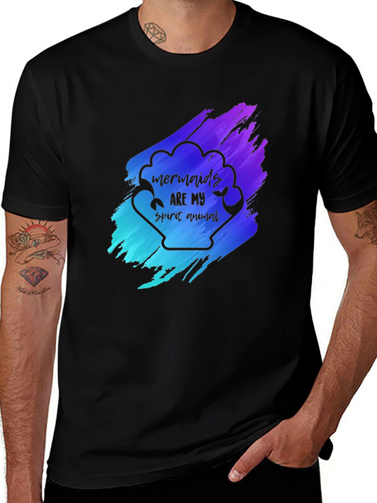 Mermaids Are My Spirit Animal Black T-Shirt