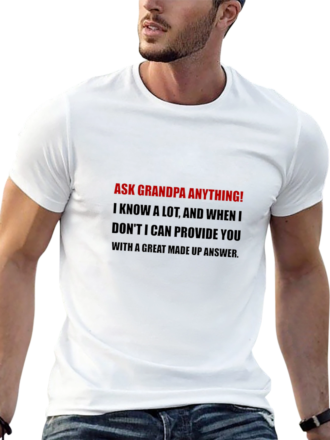 Ask Grandpa Anything Black T-Shirt