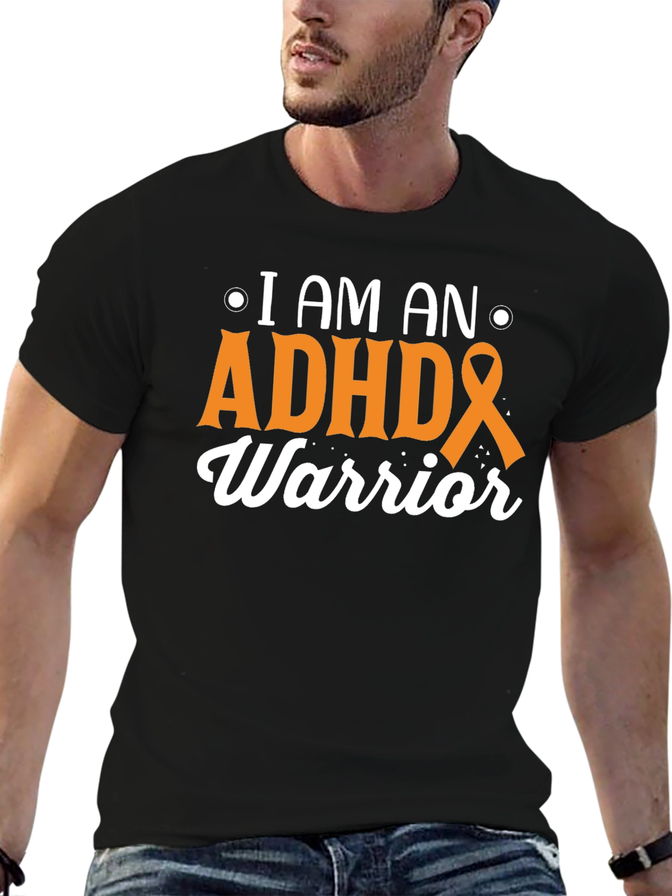 ADHD Warrior Black T-Shirt Awareness Support