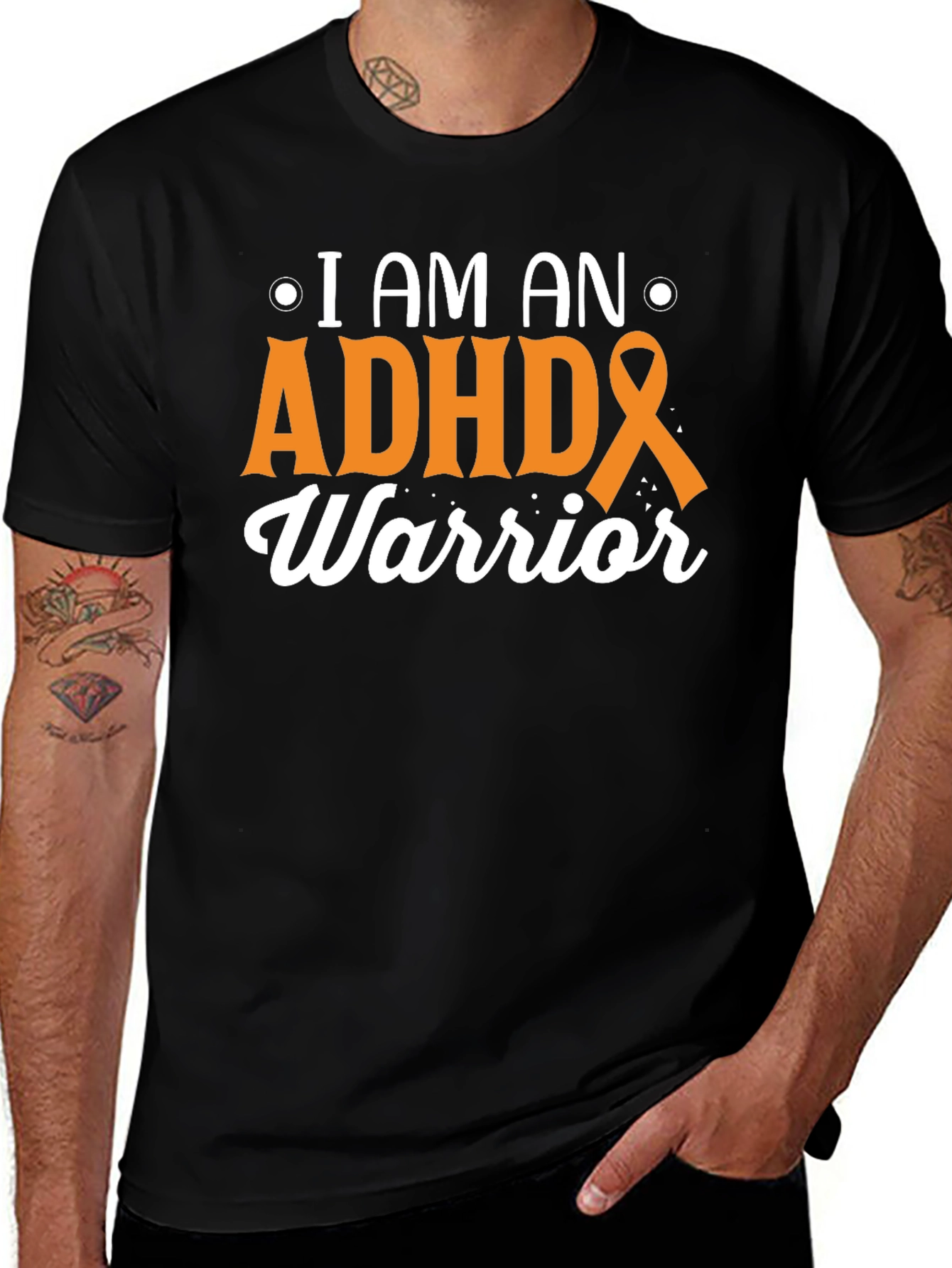 ADHD Warrior Black T-Shirt Awareness Support
