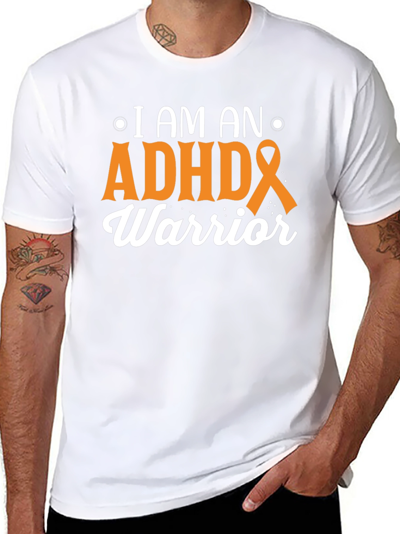 ADHD Warrior Black T-Shirt Awareness Support