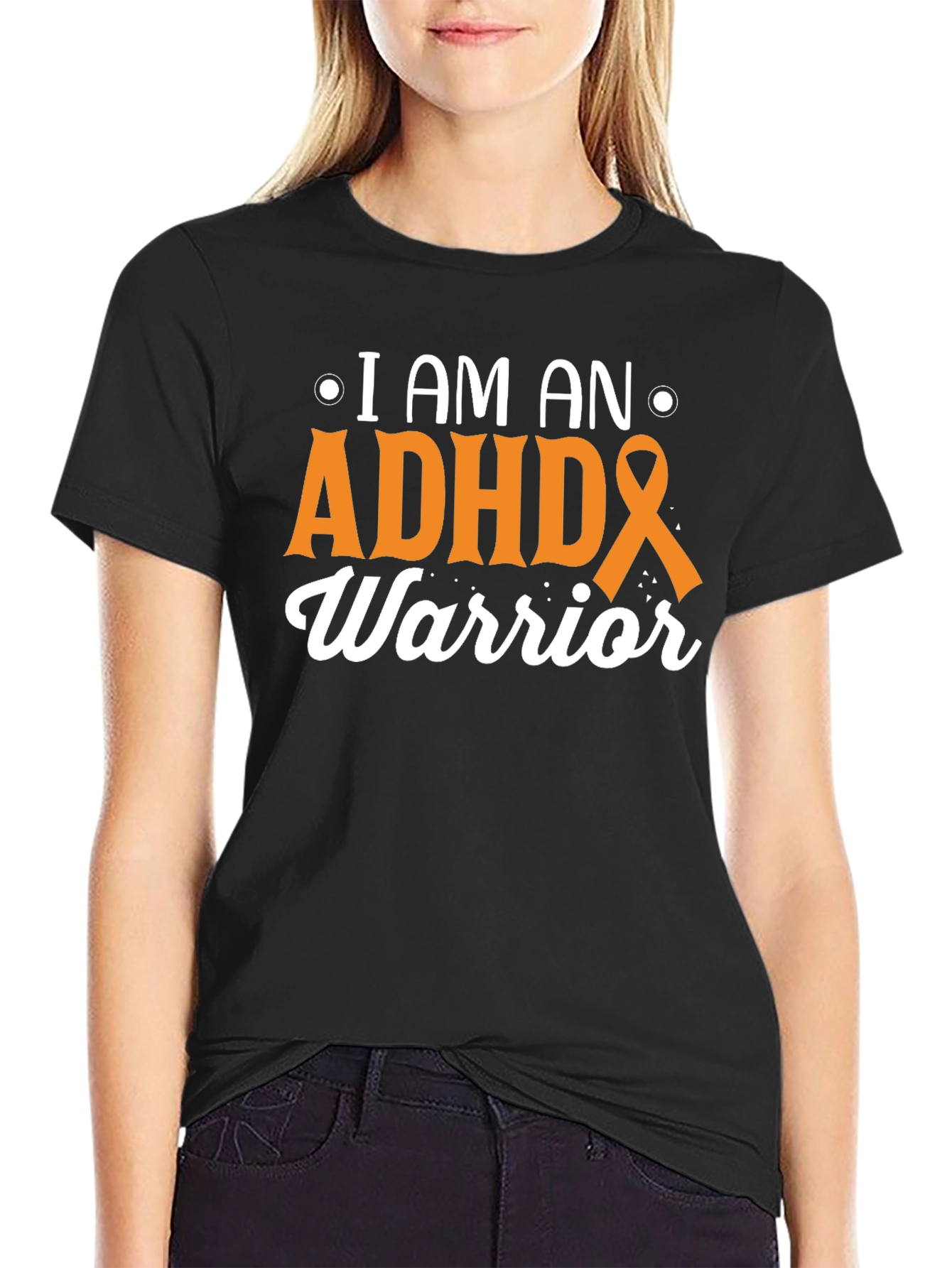 ADHD Warrior Black T-Shirt Awareness Support