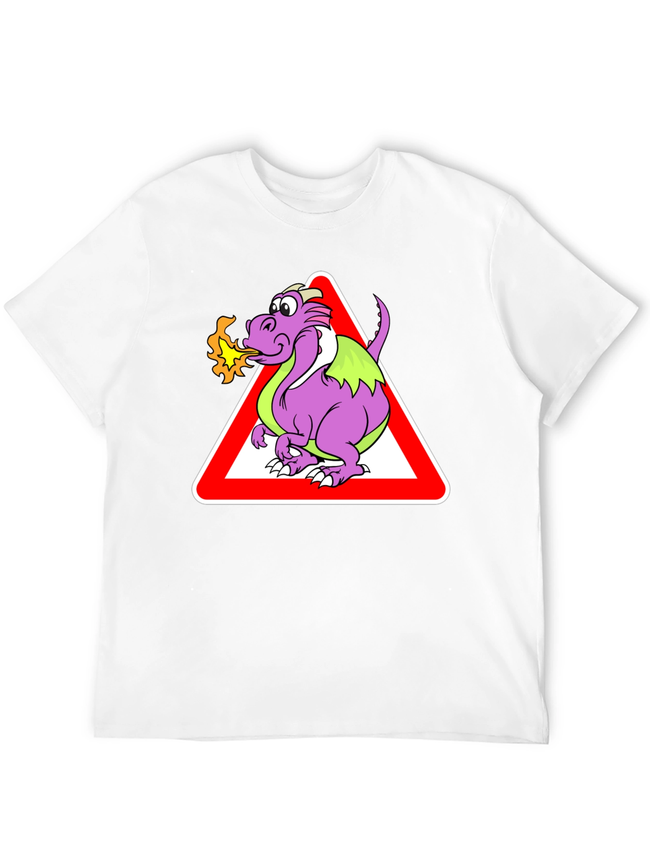 Funny Dragon Warning Sign T-Shirt