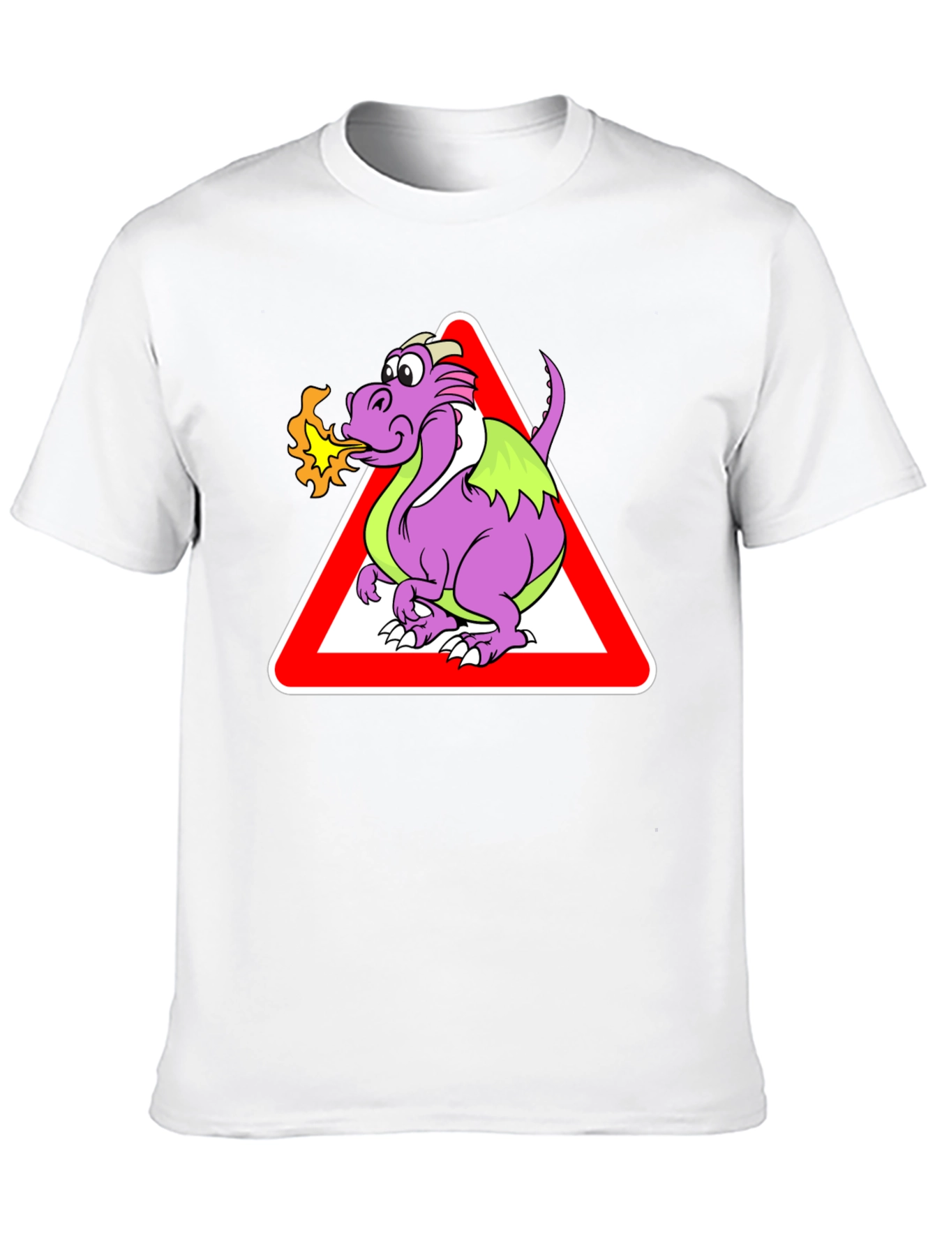 Funny Dragon Warning Sign T-Shirt