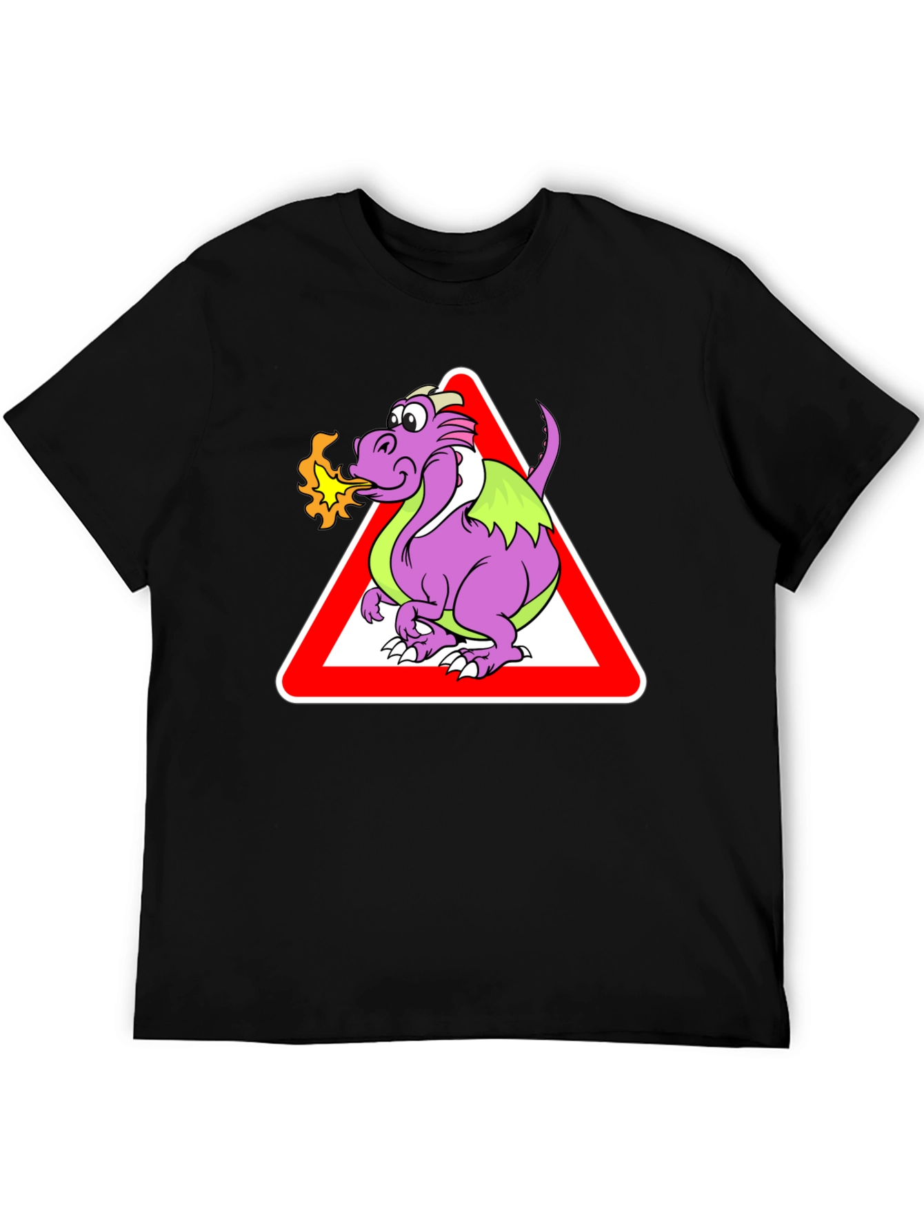 Funny Dragon Warning Sign T-Shirt