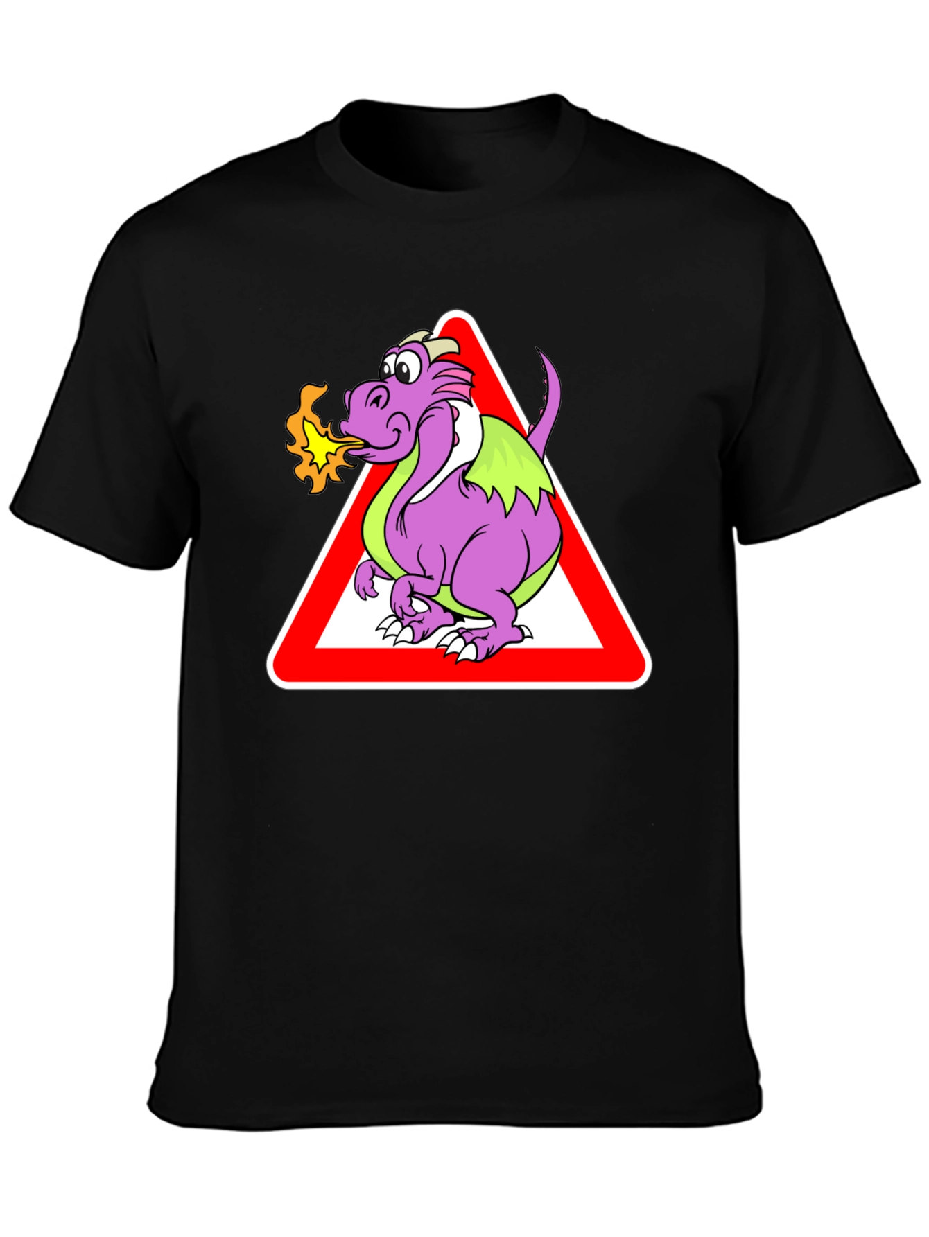 Funny Dragon Warning Sign T-Shirt