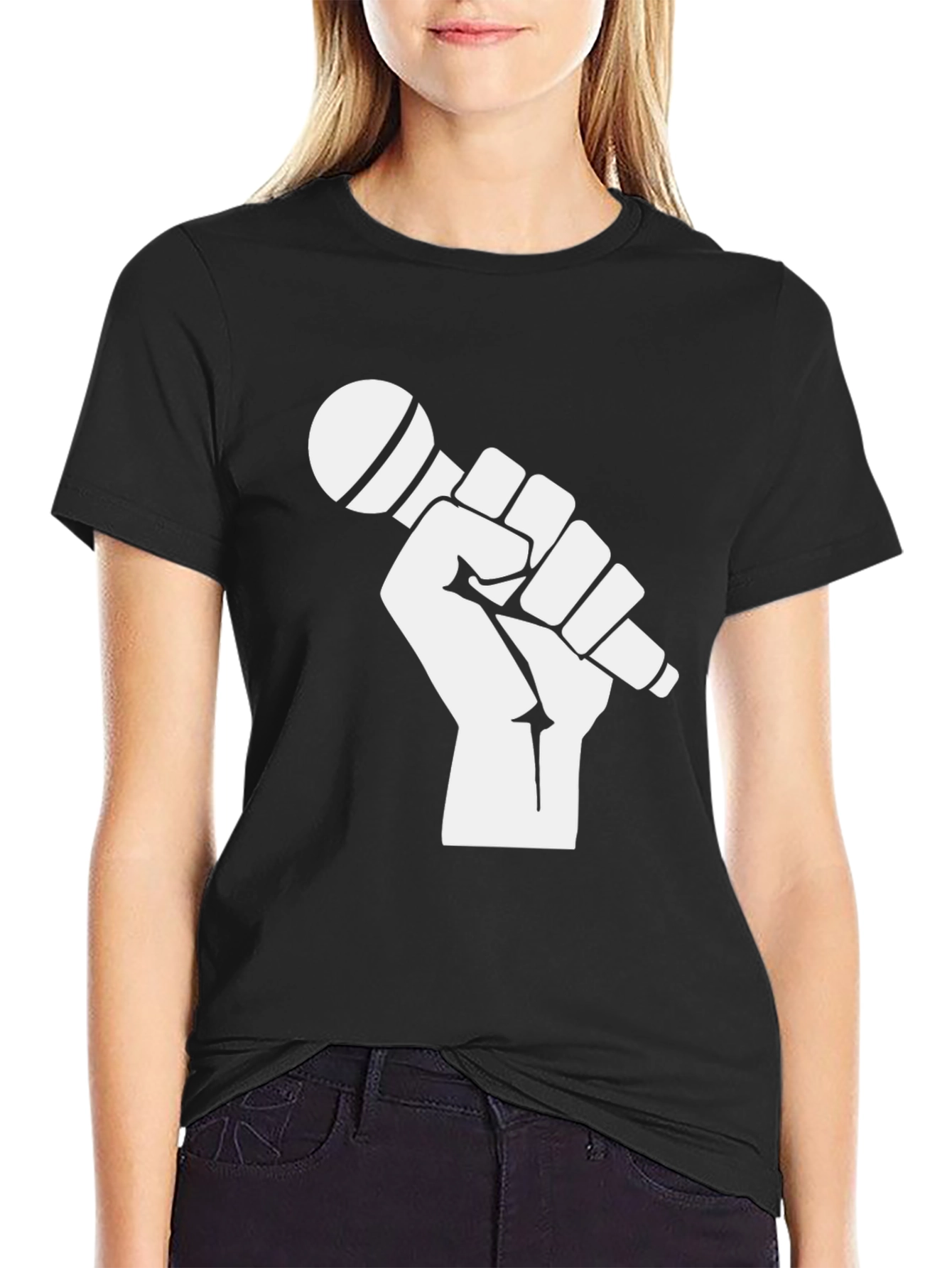 Mic Fist Graphic Tee - Black