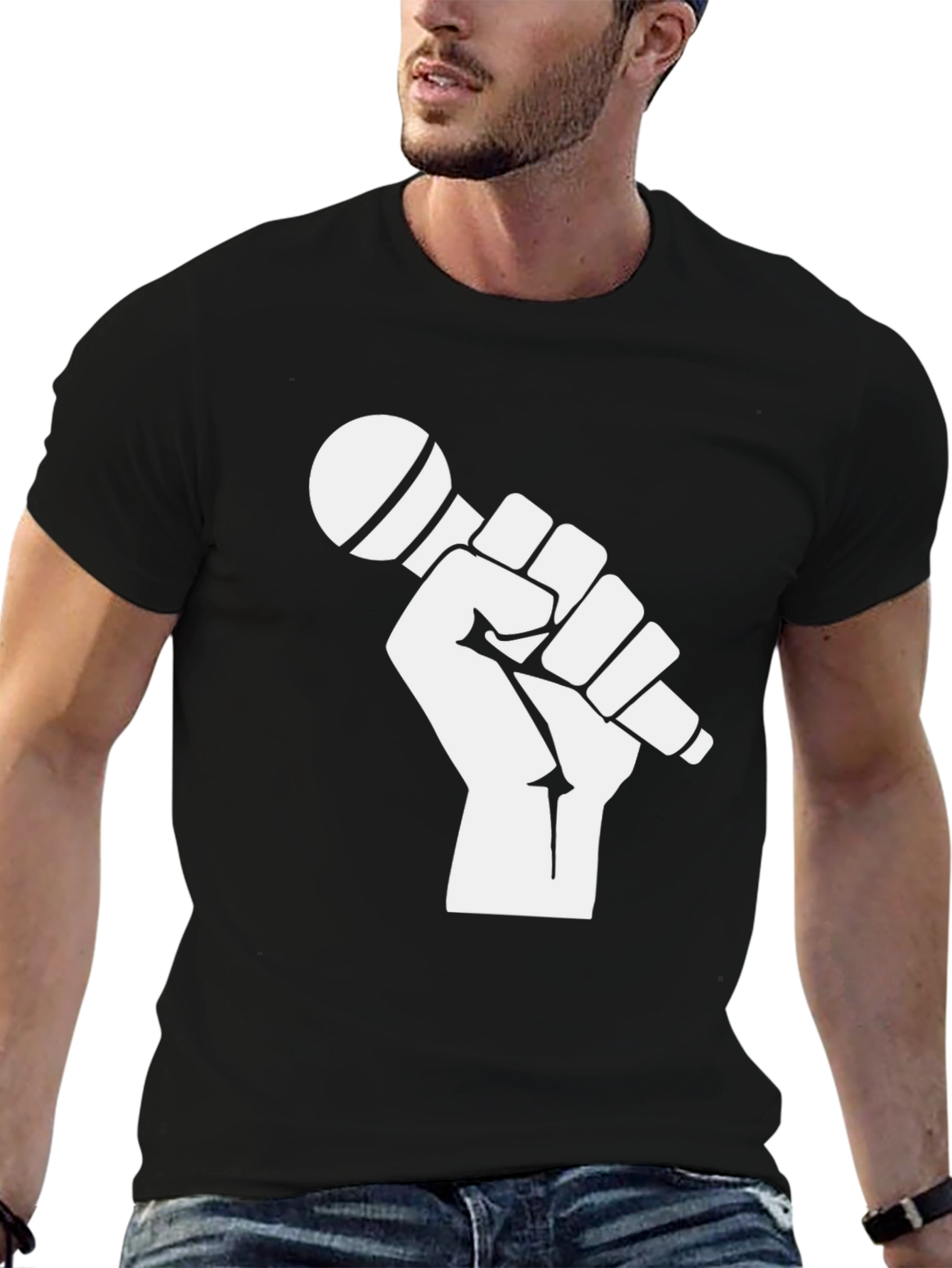 Mic Fist Graphic Tee - Black