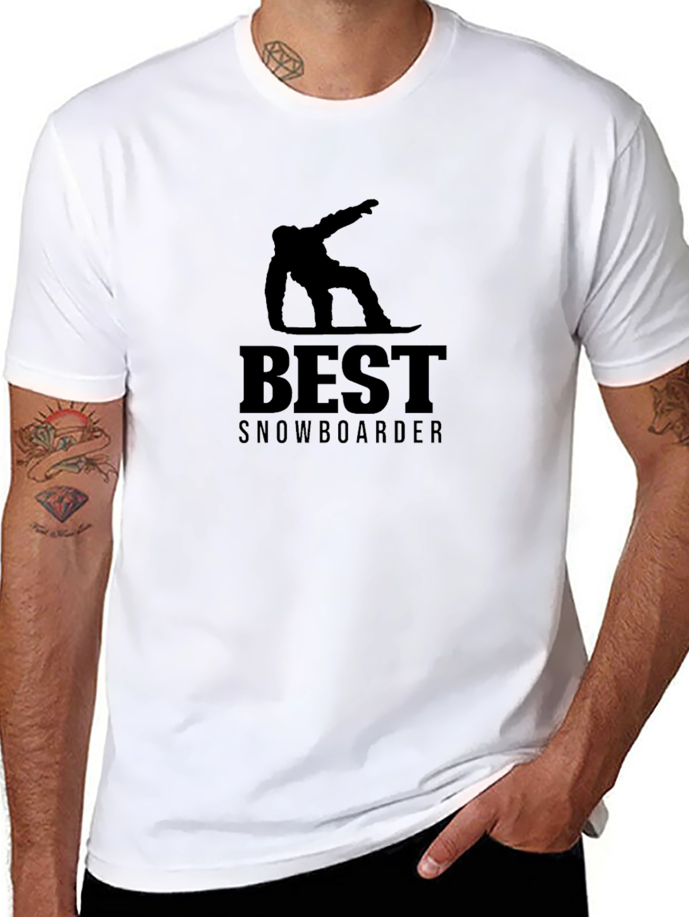 Best Snowboarder Graphic Tee - Black Cotton T-Shirt