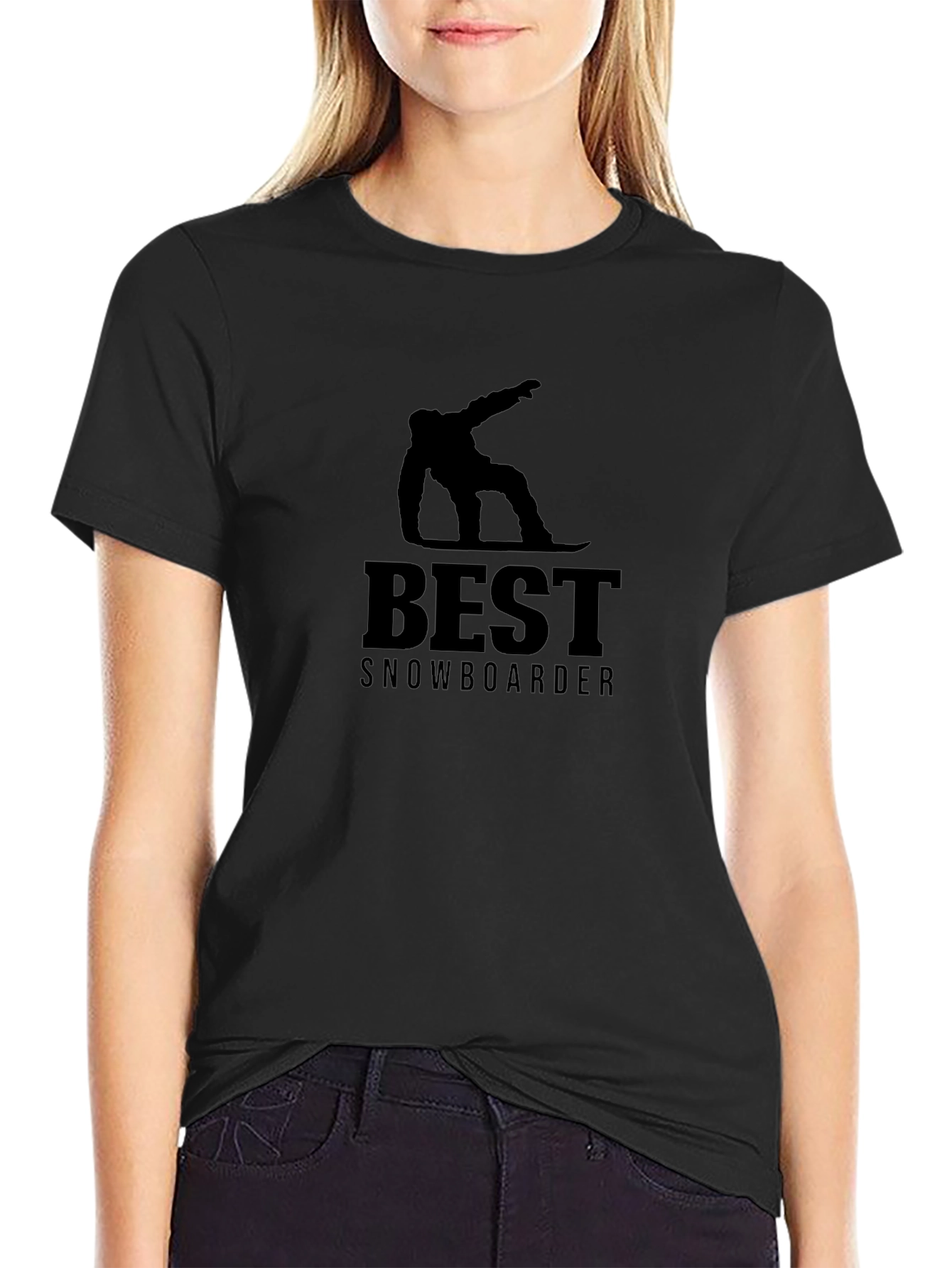 Best Snowboarder Graphic Tee - Black Cotton T-Shirt