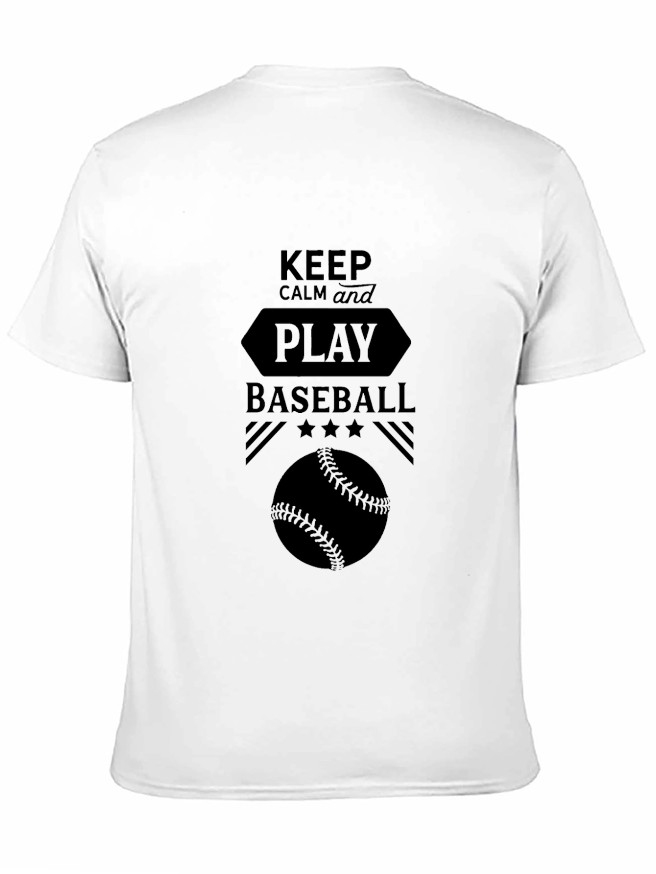 Keep Calm and Play Baseball Black T-Shirt
