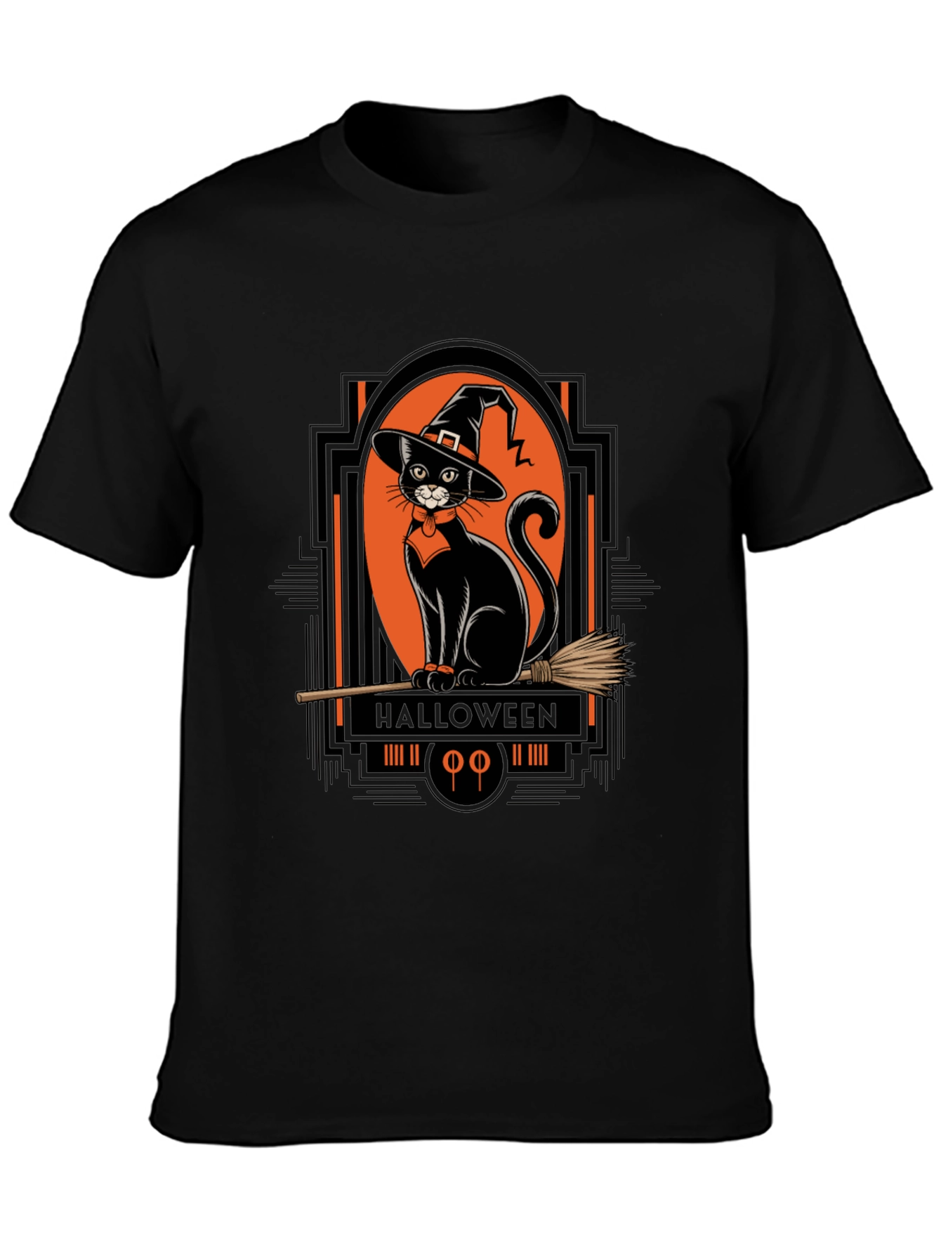 Halloween Black Cat Witch T-Shirt