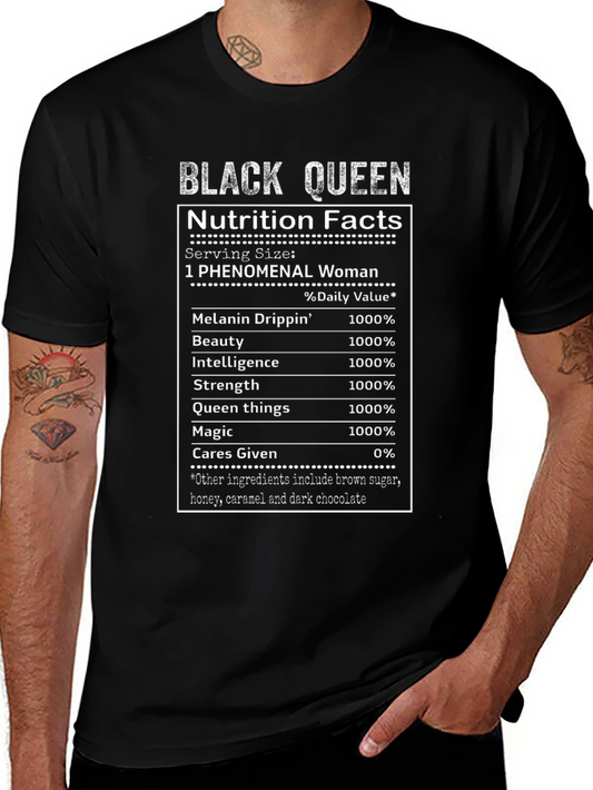Black Queen Nutrition Facts T-Shirt - Melanin Magic Tee