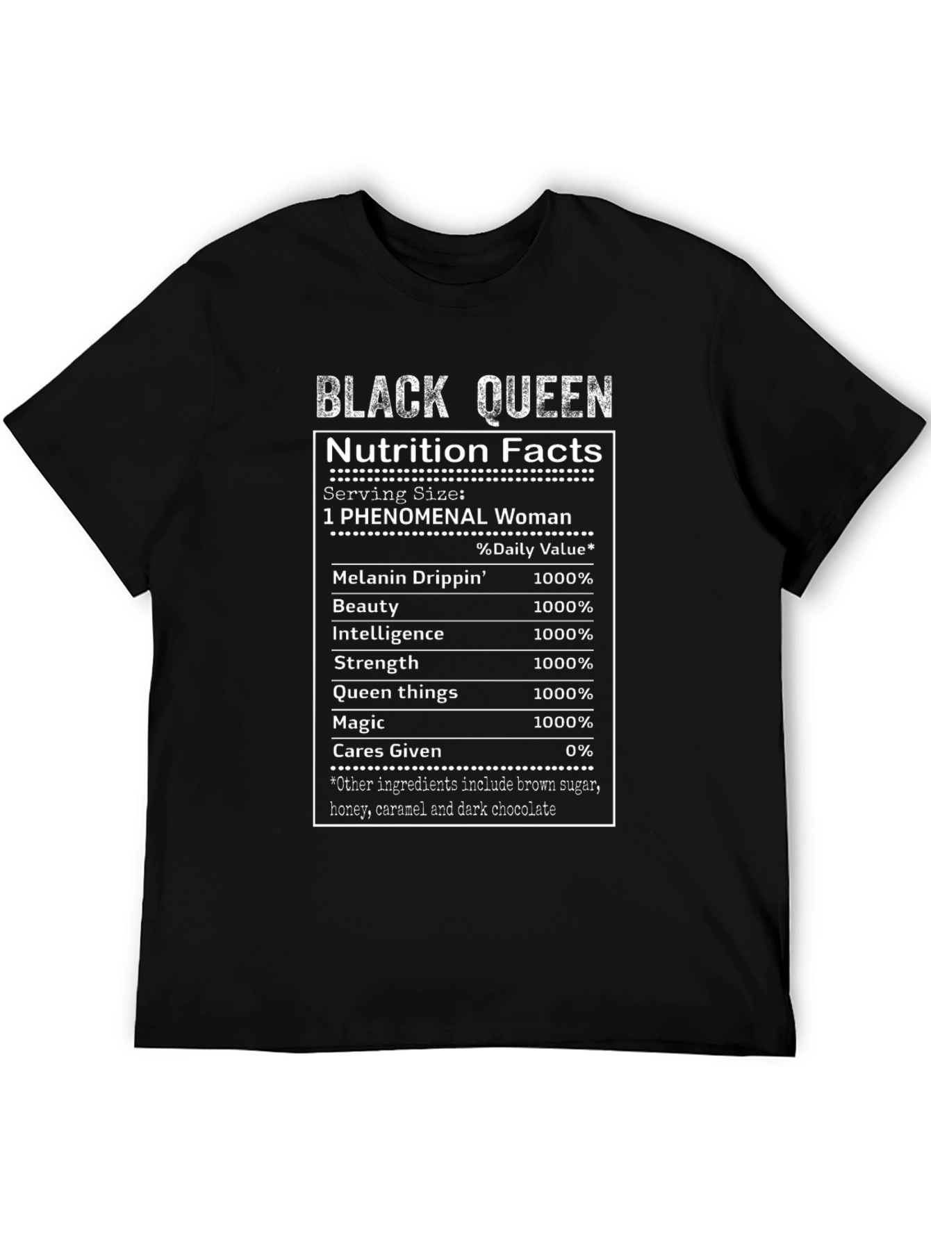 Black Queen Nutrition Facts T-Shirt - Melanin Magic Tee