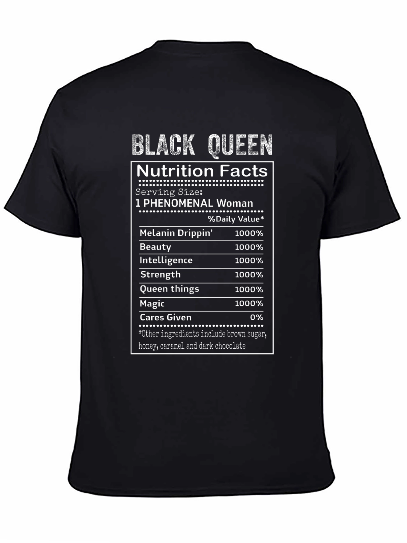 Black Queen Nutrition Facts T-Shirt - Melanin Magic Tee