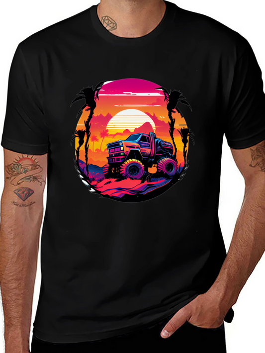 Retro Truck Graphic Tee - Sunset Drive