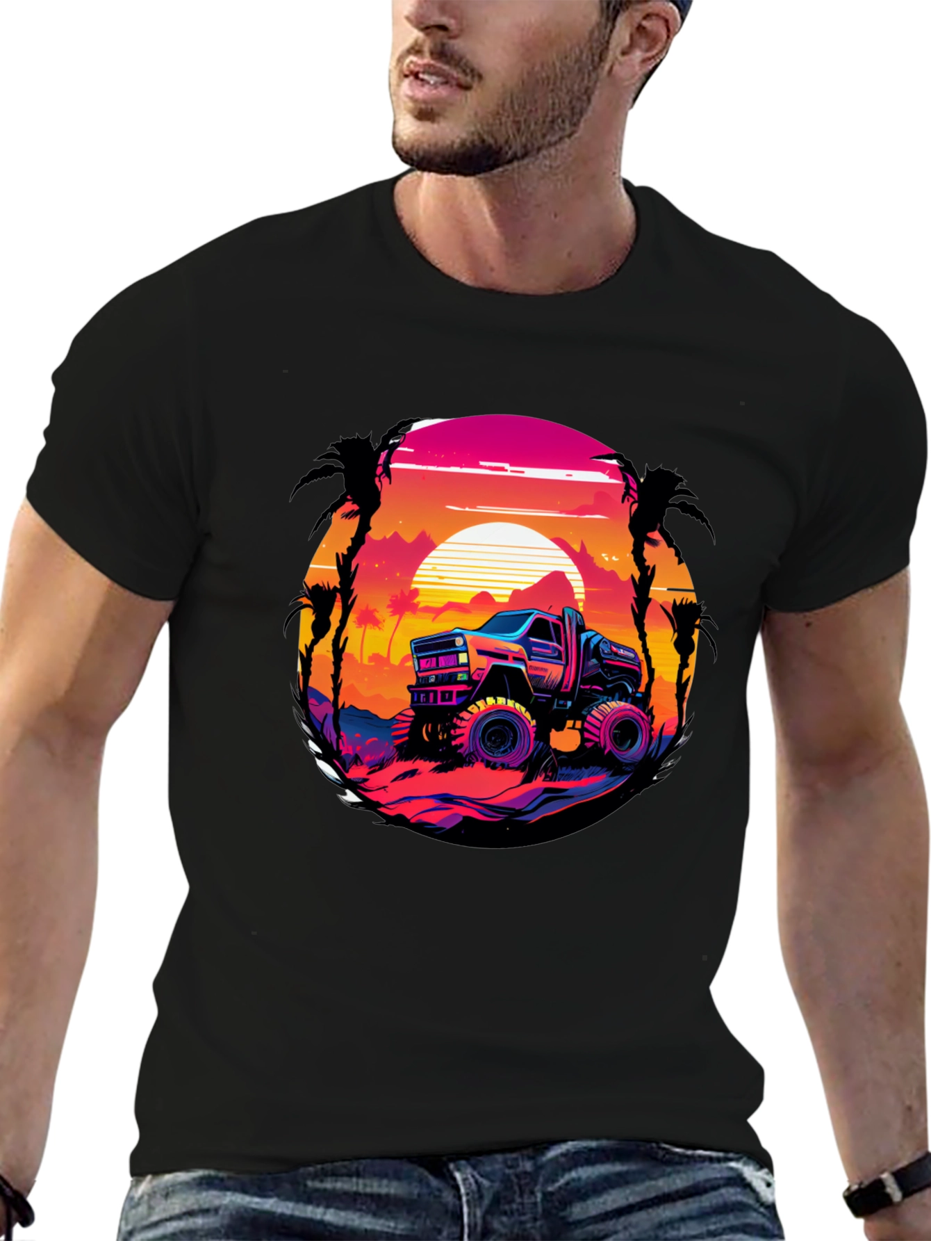 Retro Truck Graphic Tee - Sunset Drive