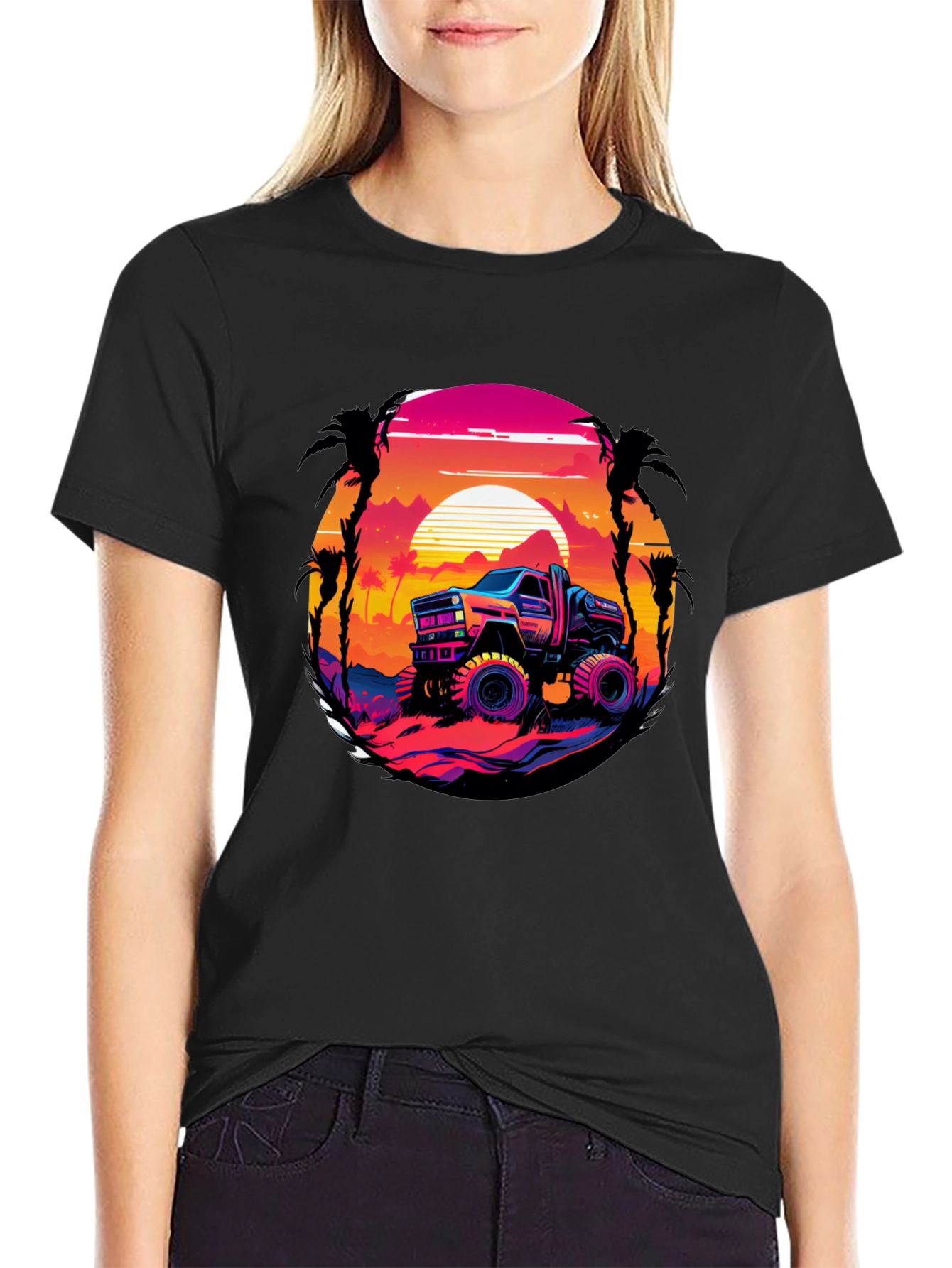 Retro Truck Graphic Tee - Sunset Drive
