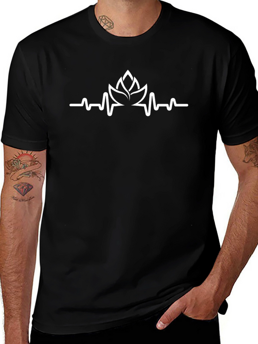 Lotus Heartbeat T-Shirt - Stylish Black Tee