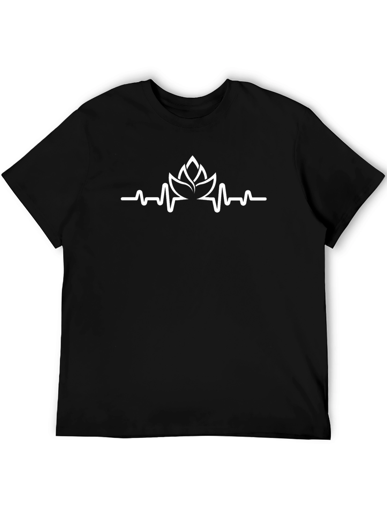 Lotus Heartbeat T-Shirt - Stylish Black Tee