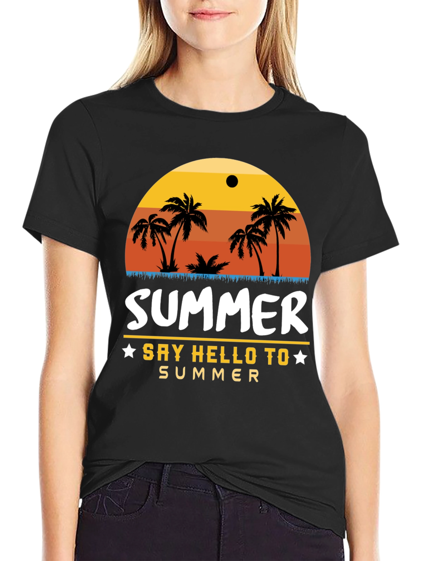 Summer Palm Tree Graphic T-Shirt