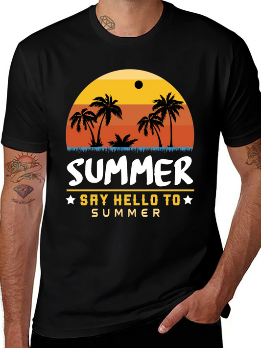 Summer Palm Tree Graphic T-Shirt